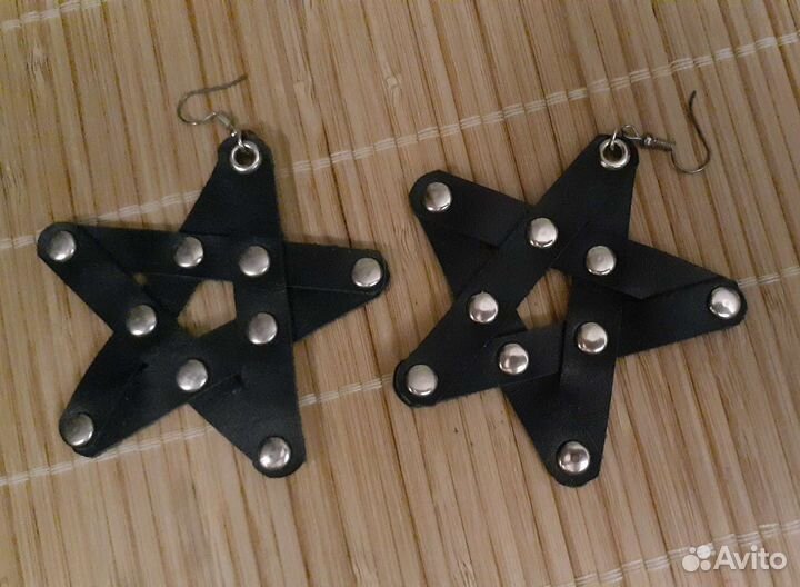 Серьги из натуральной кожи