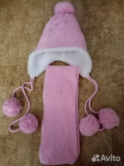 Шапка, шарф для девочки