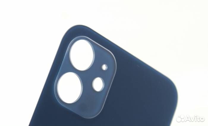 Задняя крышка для iPhone 12 Синяя (Стеклянная с ши