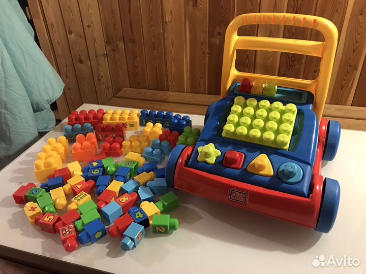Каталка + конструктор Mega bloks