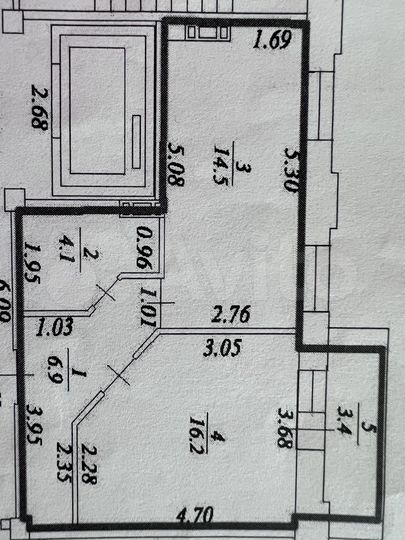 1-к. квартира, 41,2 м², 6/9 эт.