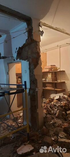 Демонтаж, разрушение стен, бетона, штукатурки и др