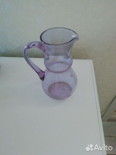 Кувшин цветное стекло СССР