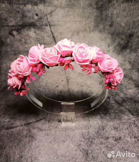 Ободок для волос цветы на выпускной в саду