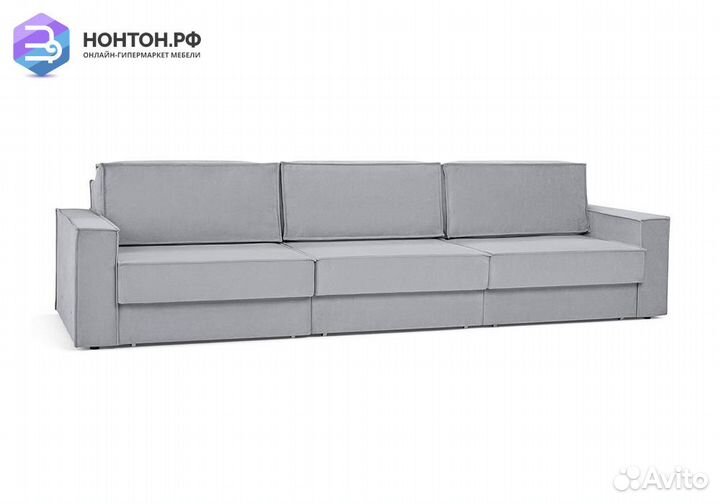 Диван еврокнижка трехместный Тревис серый
