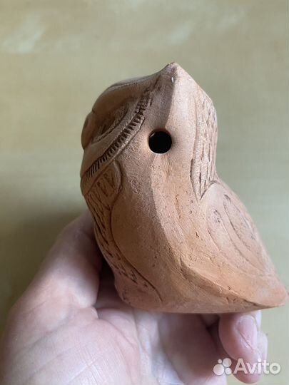 Глиняная свистулька Сова