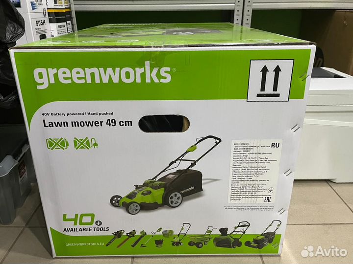 Greenworks Газонокосилка аккумуляторная G40LM49DB