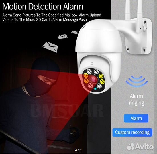 Камера wi-fi уличная поворотная 2мп FullHD телефон