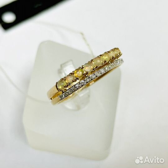Кольцо золотое с бриллиантом 585* 17,5 р-р (юш21)