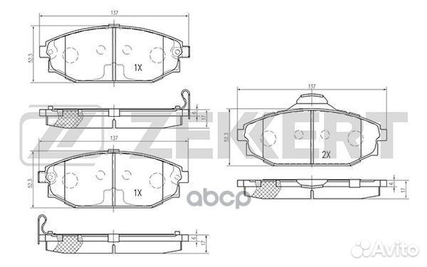 Колодки торм. диск. передн. Hyundai Galloper I
