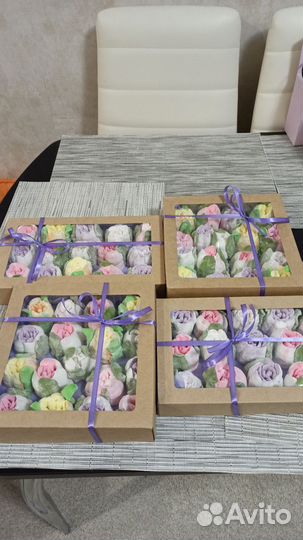 Съедобный букет из зефирных цветов