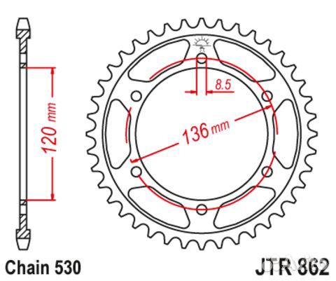 Звезда ведомая JTR862 44