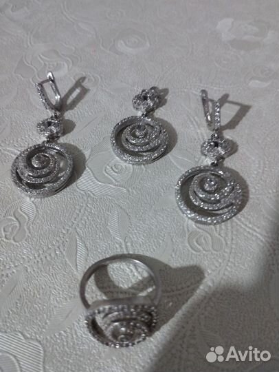 Серьги и кольцо серебро, серебряные изделия