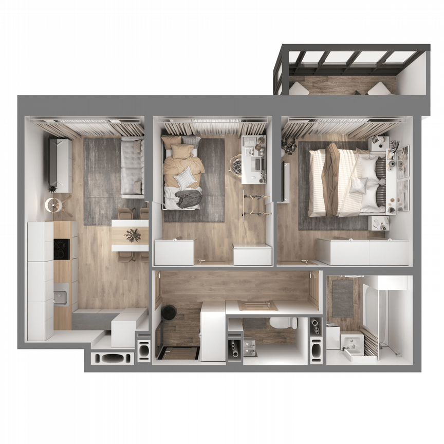 2-к. квартира, 49,4 м², 7/23 эт.
