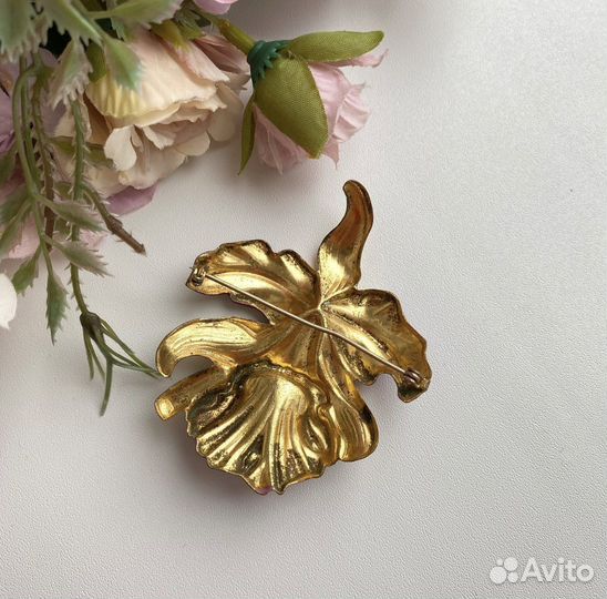 Старинная брошь Орхидея 30-40е гг