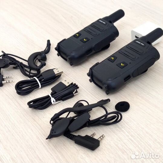 Легкая рация с наушником, комплект 2 штуки