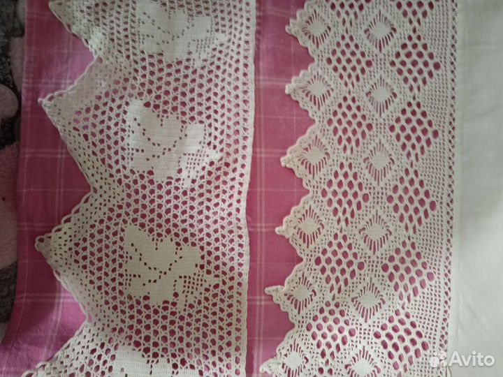 Старинное кружево вязаное крючком х/б