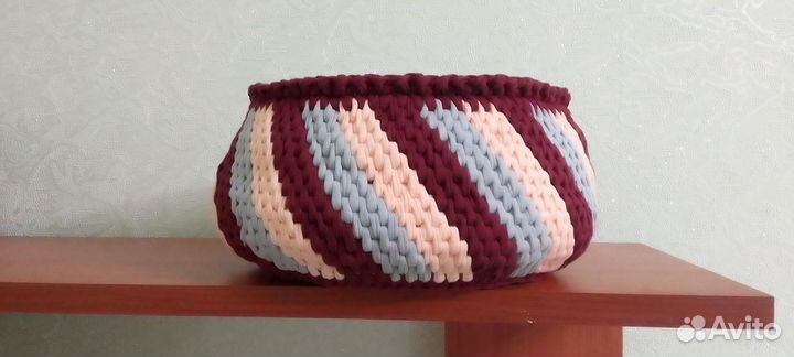 Корзина из трикотажной пряжи