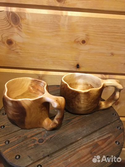 Кружка кукса из цельного куска ассиметричная