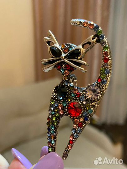 Брошь Кошка