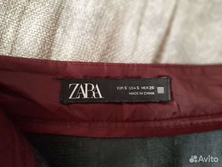 Юбка Zara кожаная