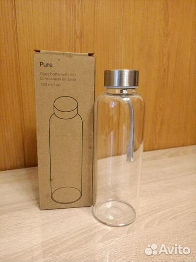 Стеклянная бутылка для воды 420 мл