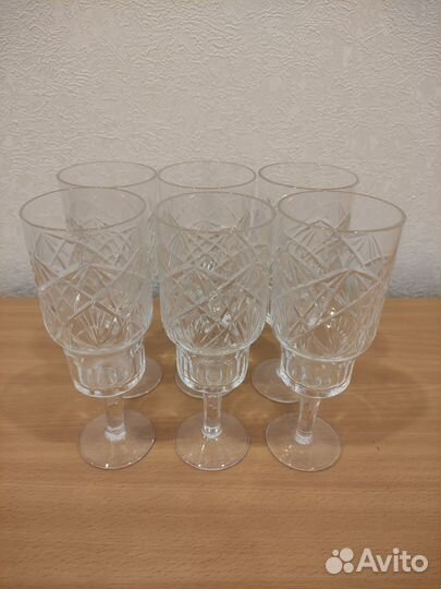 Хрустальные бокалы СССР 6шт