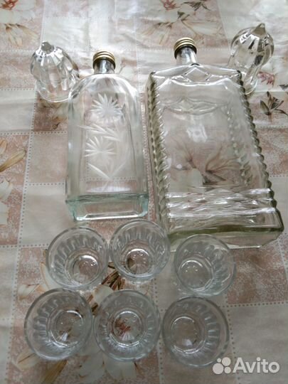 Графин-штоф и рюмки, Гусь -Хрустальный, СССР