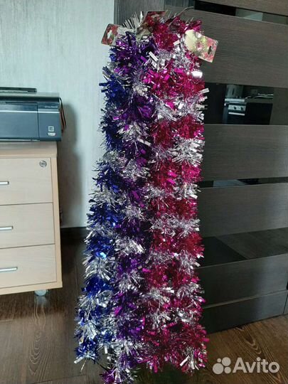 Новогодняя мишура, гирлянды, растяжка