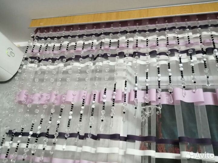 Штора хрустальная