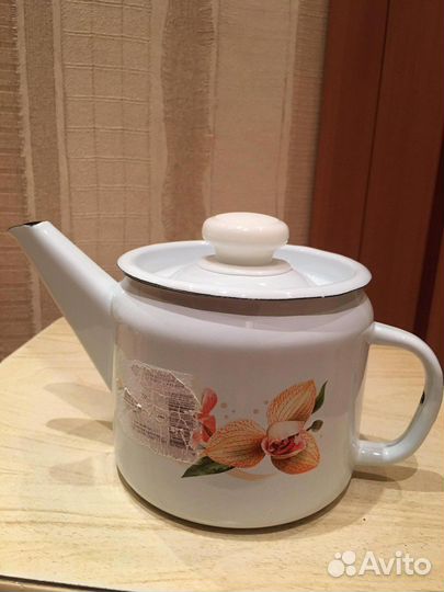 Заварочный чайник эмалированный новый
