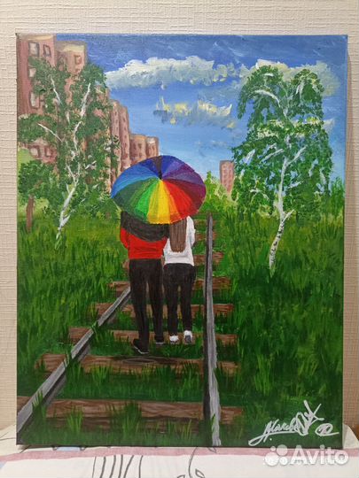 Картина на холсте акрилом 40/60.