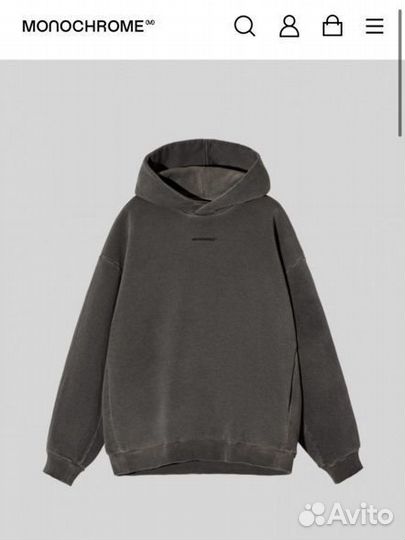 Monochrome худи washed graphite