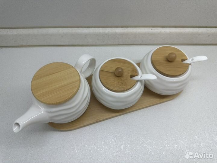 Набор чайник заварочный и сахарницы с крышкой