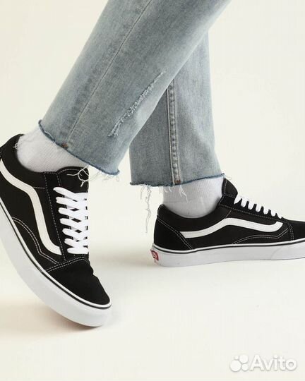 Кеды Vans old skool черно-белые низкие яч403