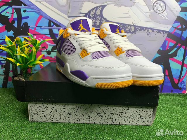 Кроссовки Nike Air Jordan 4 retro Lakers