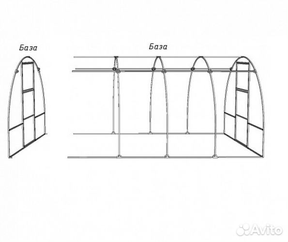 Теплица 3м*4м Польза-3 (каркас)