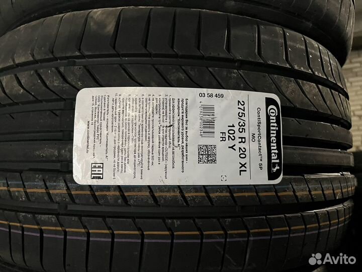 Continental ContiSportContact 5P 245/40 R20 и 275/35 R20 102Y