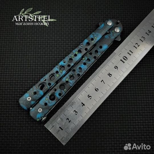 Тренировочный Нож-бабочкa (Skull, TR02-BL)