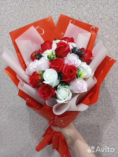 Букет из мыльных роз