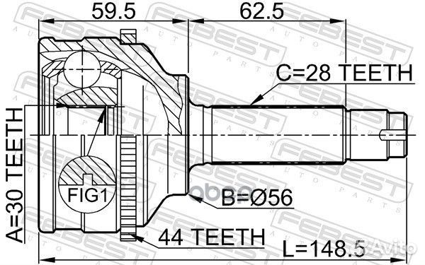 ШРУС 0510-037A44 0510-037A44 Febest