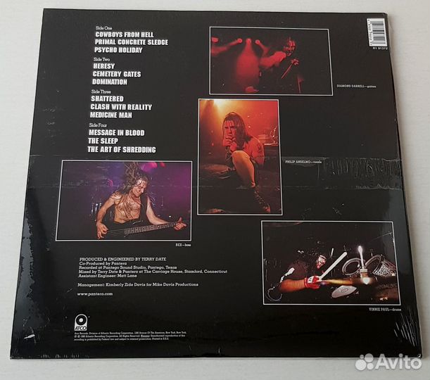 Pantera Cowboys From Hell 2LP USA запечатан