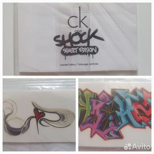 Calvin Klein временные татуировки с парфюмом