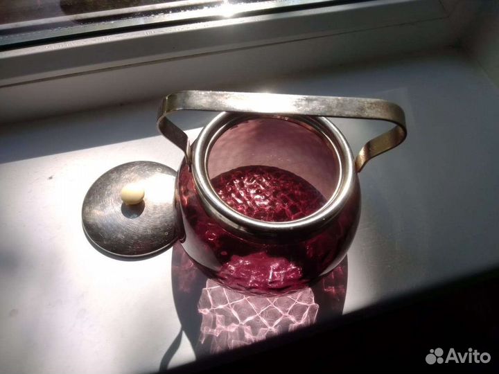 Сахарница новая цветное стекло СССР