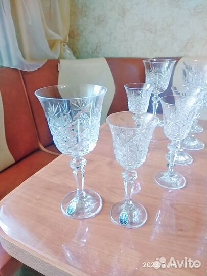 Хрустальные фужеры бокалы Чехии