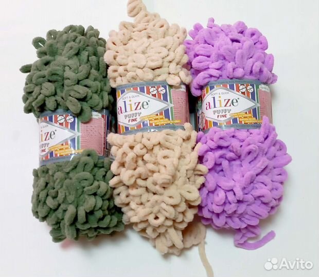 Пряжа ализе пуффи файн ручное вязание