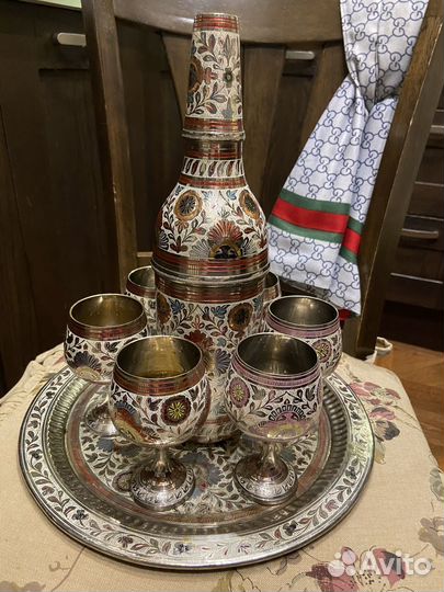 Графин, бокалы, поднос