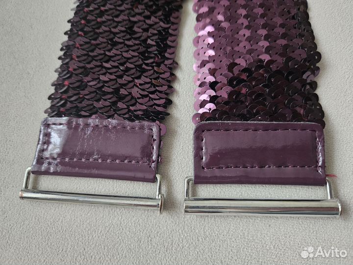 Пояс / ремень с пайетками, тянущийся, без размера