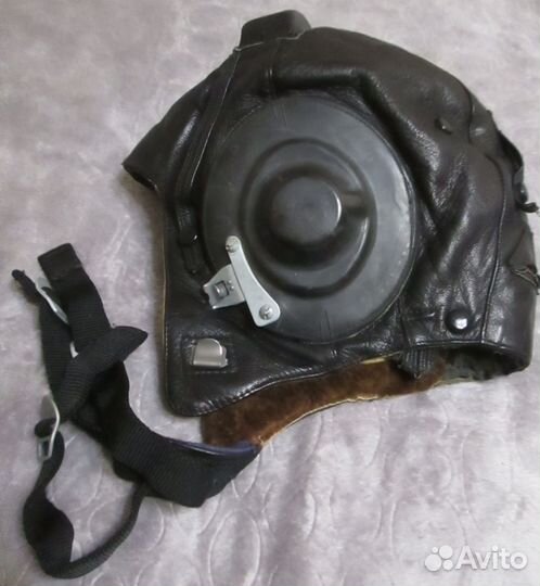 Шлем кожаный зимний лётный