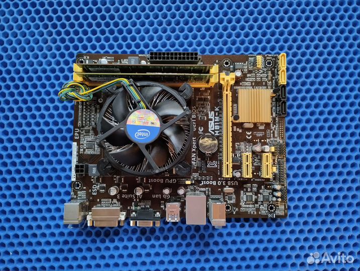 Сборка lga1150: плата, CPU i3, озу 4gb, кулер